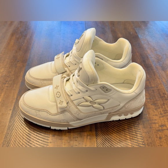 Louis Vuitton Trainer 'Velcro Strap - Beige Monogram Flowers'. - Picture 7 of 14